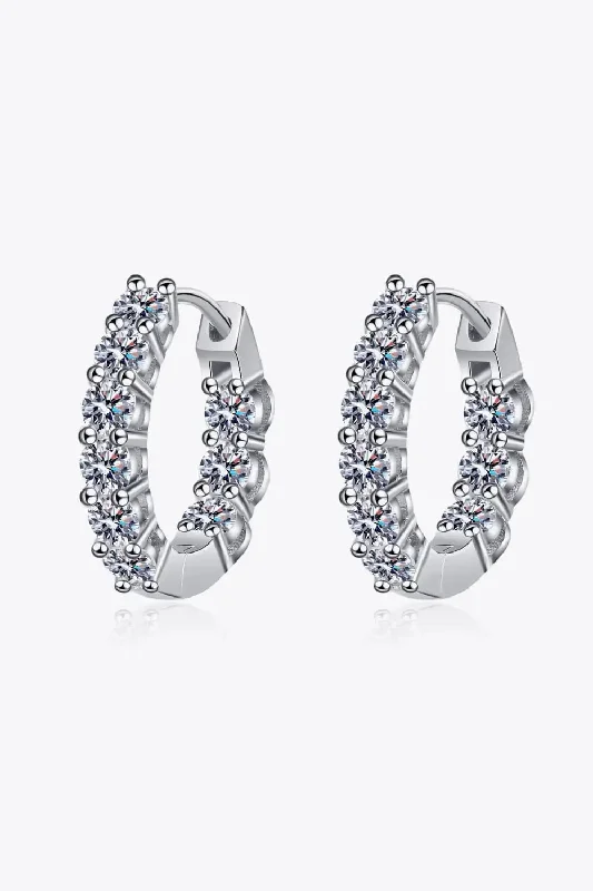 Best hoop earrings with delicate chain details for a trendy and stylish design-Hoop earrings with stars-LOVCIA 1.8 Carat Moissanite Hoop Earrings