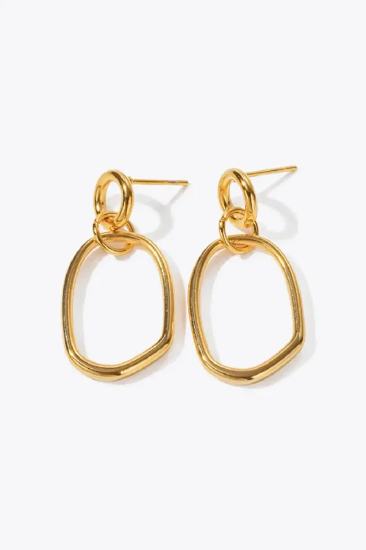 Best hoop earrings with delicate chain details for a trendy and stylish design-Hoop earrings with stars-LOVCIA 18K Gold-Plated Dangle Earrings