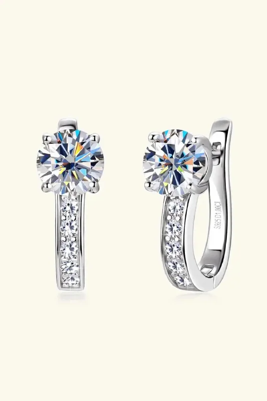 Best hoop earrings with gold-plated finishes for an affordable luxury vibe-Hoop earrings with birthstones-LOVCIA 2 Carat Moissanite 925 Sterling Silver Earrings