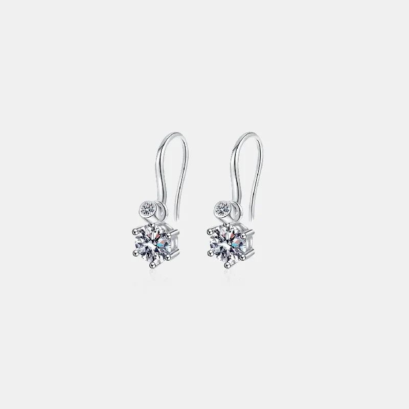 Best hoop earrings with smooth ceramic finishes for a polished, clean style-Hoop earrings for anniversaries-LOVCIA 2 Carat Moissanite 925 Sterling Silver Earrings