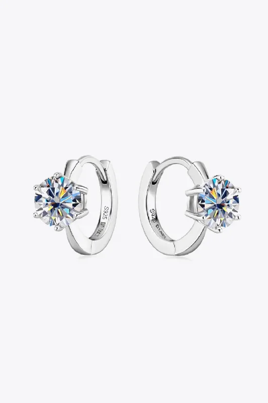 Best hoop earrings with multi-colored gemstones for a vibrant and lively touch-Hoop earrings set for women-LOVCIA 2 Carat Moissanite 925 Sterling Silver Huggie Earrings