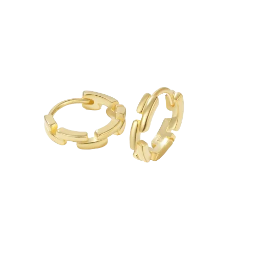 Best hoop earrings with snake-inspired designs for an edgy and fierce vibe-Hinged hoop earrings-Sterling Silver Earrings Geometric Irregular Gold Plated Hoop Earrings