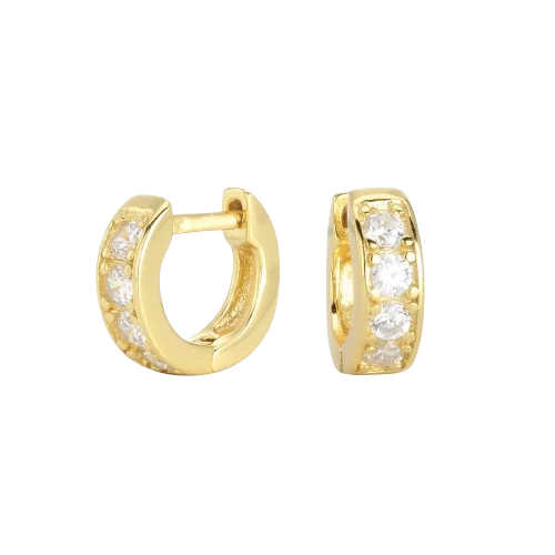 Hoop earrings with spiral designs for a dynamic and fluid look-Hypoallergenic hoop earrings-Sterling Silver Thick Hoop Vintage Gold Plated Earrings Piercing