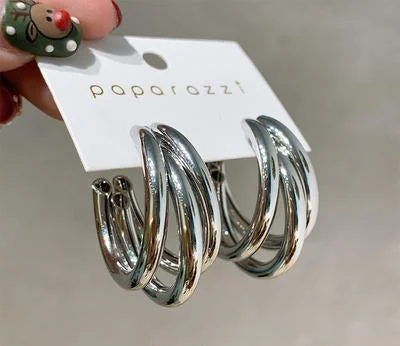 Large silver earrings