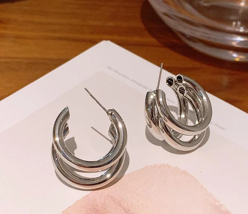 Small silver earrings