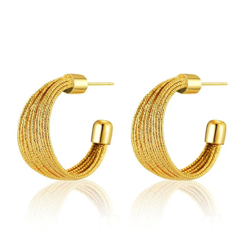 Best hoop earrings with custom engravings for a personalized and meaningful gift-Hoop earrings with tribal design-Twisted Metal Hoop Earrings